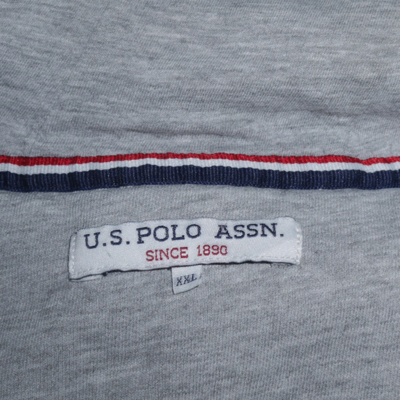 U.S. Polo Assn. Men’s Grey Full Zip Hoodie 2XL Classic Sportswear
