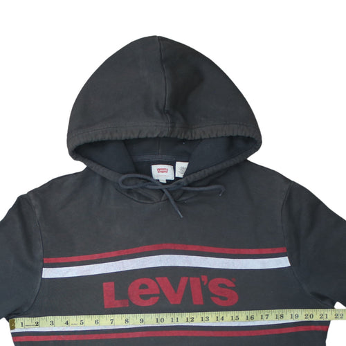 Levi's Men's Black Pullover Hoodie M Graphic Logo Cotton Fleece