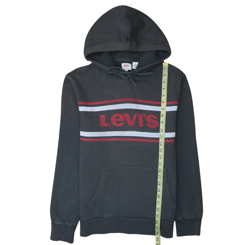Levi's Men's Black Pullover Hoodie M Graphic Logo Cotton Fleece