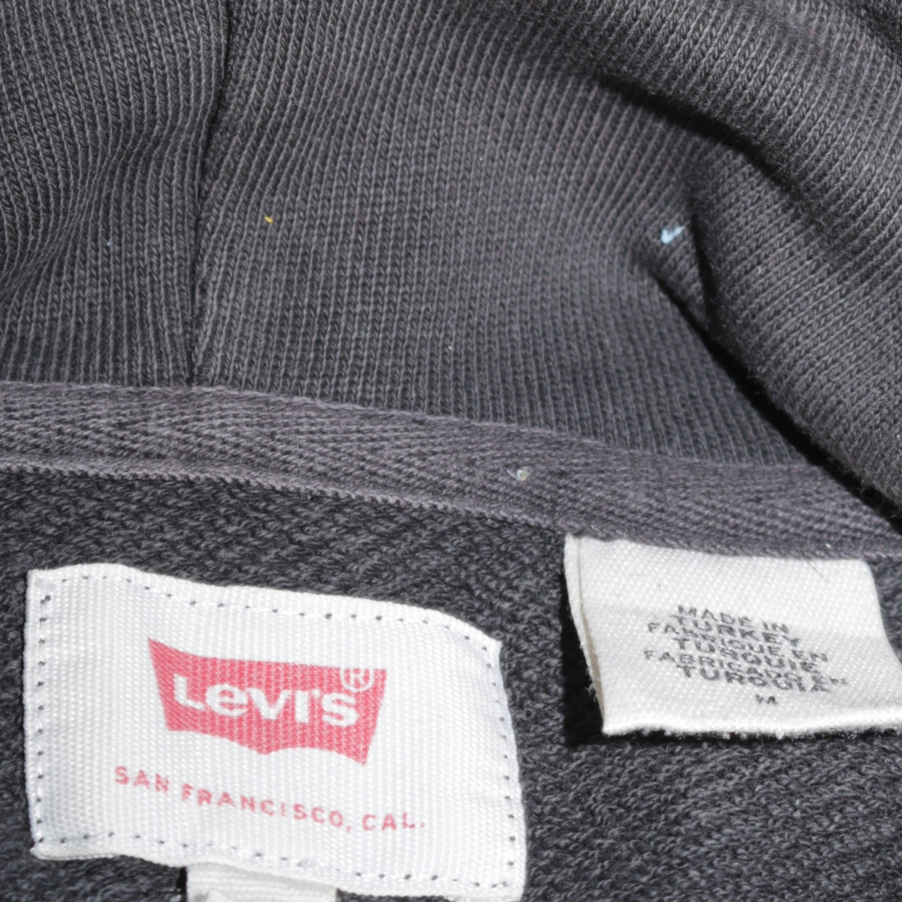 Levi's Men's Black Pullover Hoodie M Graphic Logo Cotton Fleece