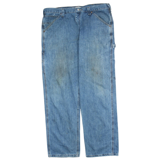 Lee Men's Blue Carpenter Relaxed Fit Denim Jeans 38x32