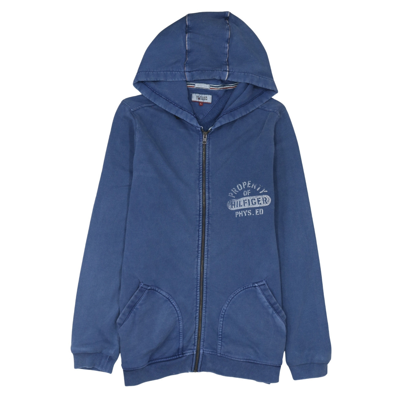 Hilfiger Denim Men's Blue Full Zip Hoodie Size L Regular Fit