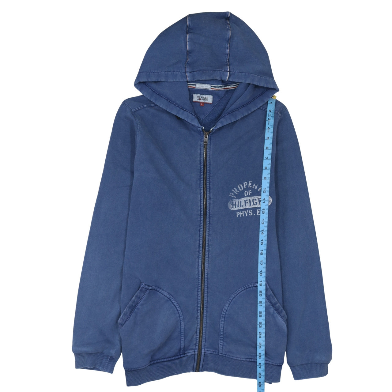 Hilfiger Denim Men's Blue Full Zip Hoodie Size L Regular Fit