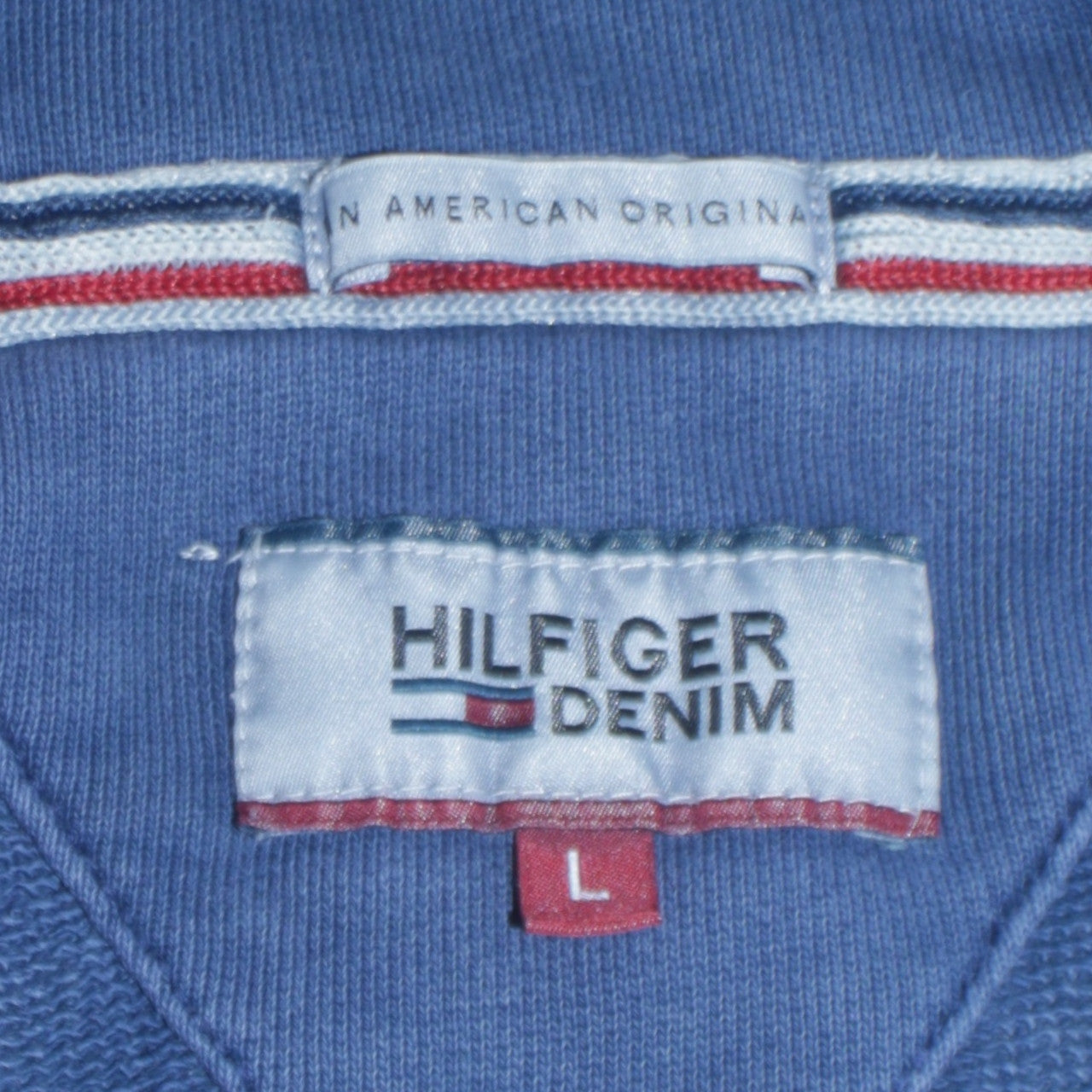 Hilfiger Denim Men's Blue Full Zip Hoodie Size L Regular Fit