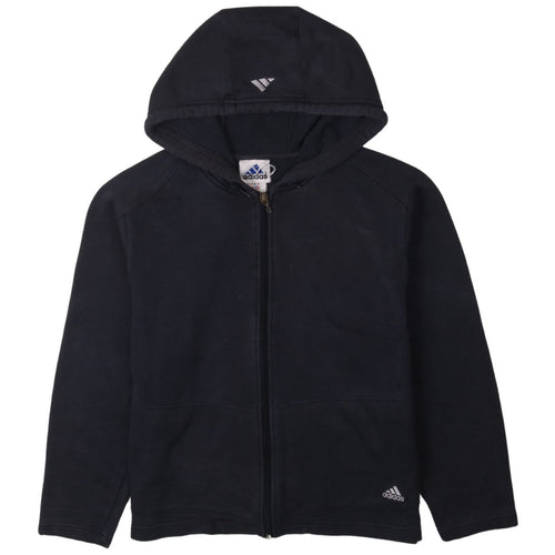 Adidas Womens Black Full Zip Hoodie Size M Classic Hooded Sweatshirt