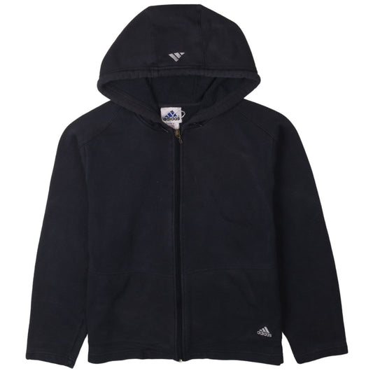 Adidas Womens Black Full Zip Hoodie Size M Classic Hooded Sweatshirt