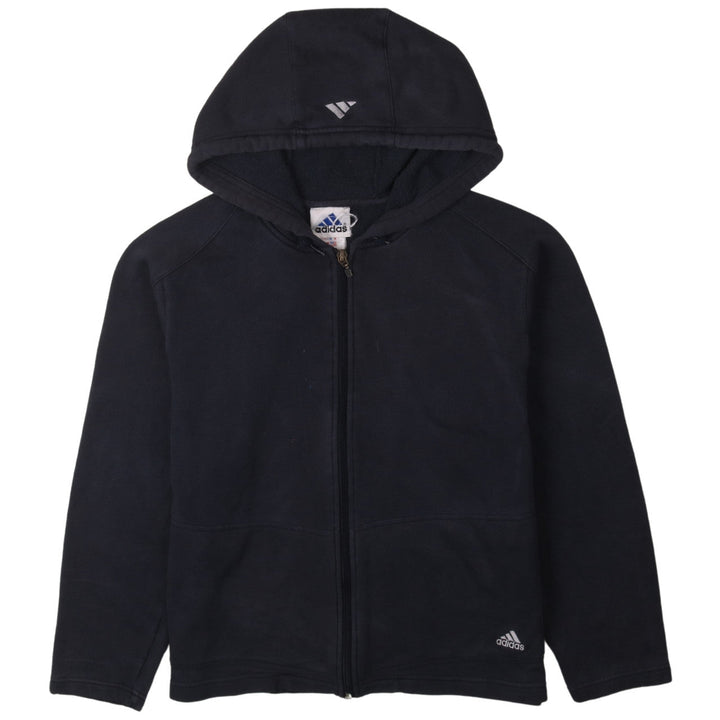 Adidas Womens Black Full Zip Hoodie Size M Classic Hooded Sweatshirt