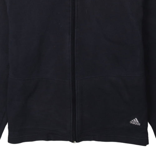 Adidas Womens Black Full Zip Hoodie Size M Classic Hooded Sweatshirt