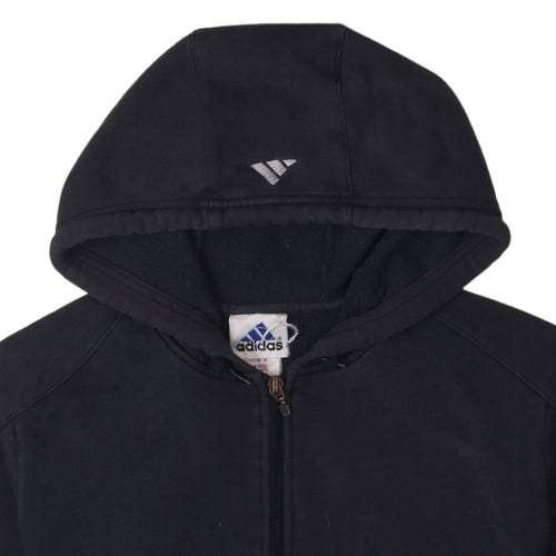 Adidas Womens Black Full Zip Hoodie Size M Classic Hooded Sweatshirt