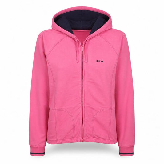 Front view of Fila Women's Pink Full Zip Hoodie, size 14 L