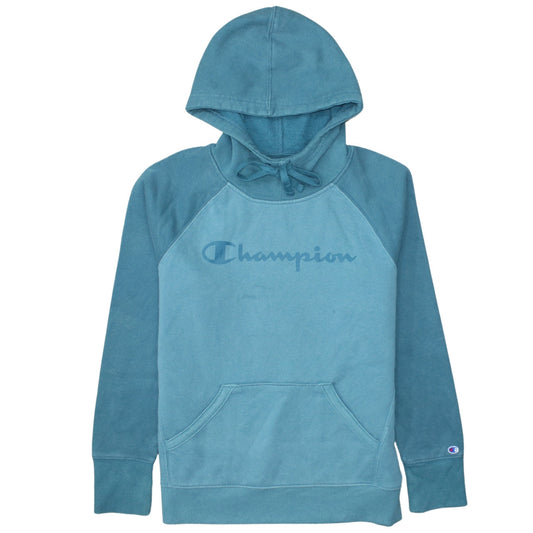 Champion Men's Blue Pullover Hoodie Medium Fleece Logo Sweatshirt