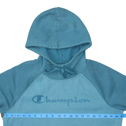 Champion Men's Blue Pullover Hoodie Medium Fleece Logo Sweatshirt