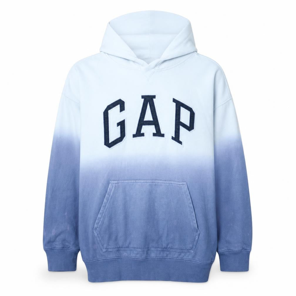 GAP Teen Blue Ombre Hooded Pullover Sweatshirt 14-16 Cotton Blend