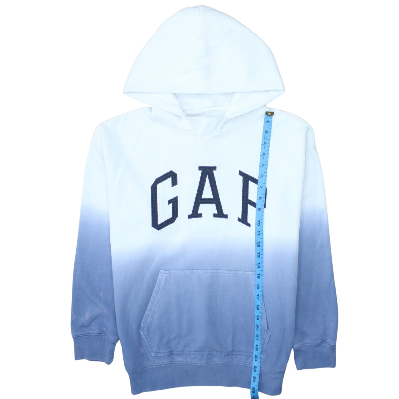 GAP Teen Blue Ombre Hooded Pullover Sweatshirt 14-16 Cotton Blend