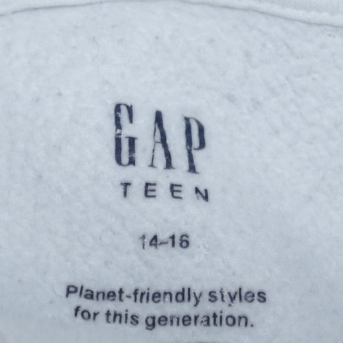 GAP Teen Blue Ombre Hooded Pullover Sweatshirt 14-16 Cotton Blend