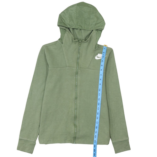 Nike Men's Green XS Full Zip Hoodie Lightweight Cotton Blend