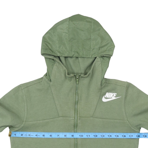 Nike Men's Green XS Full Zip Hoodie Lightweight Cotton Blend
