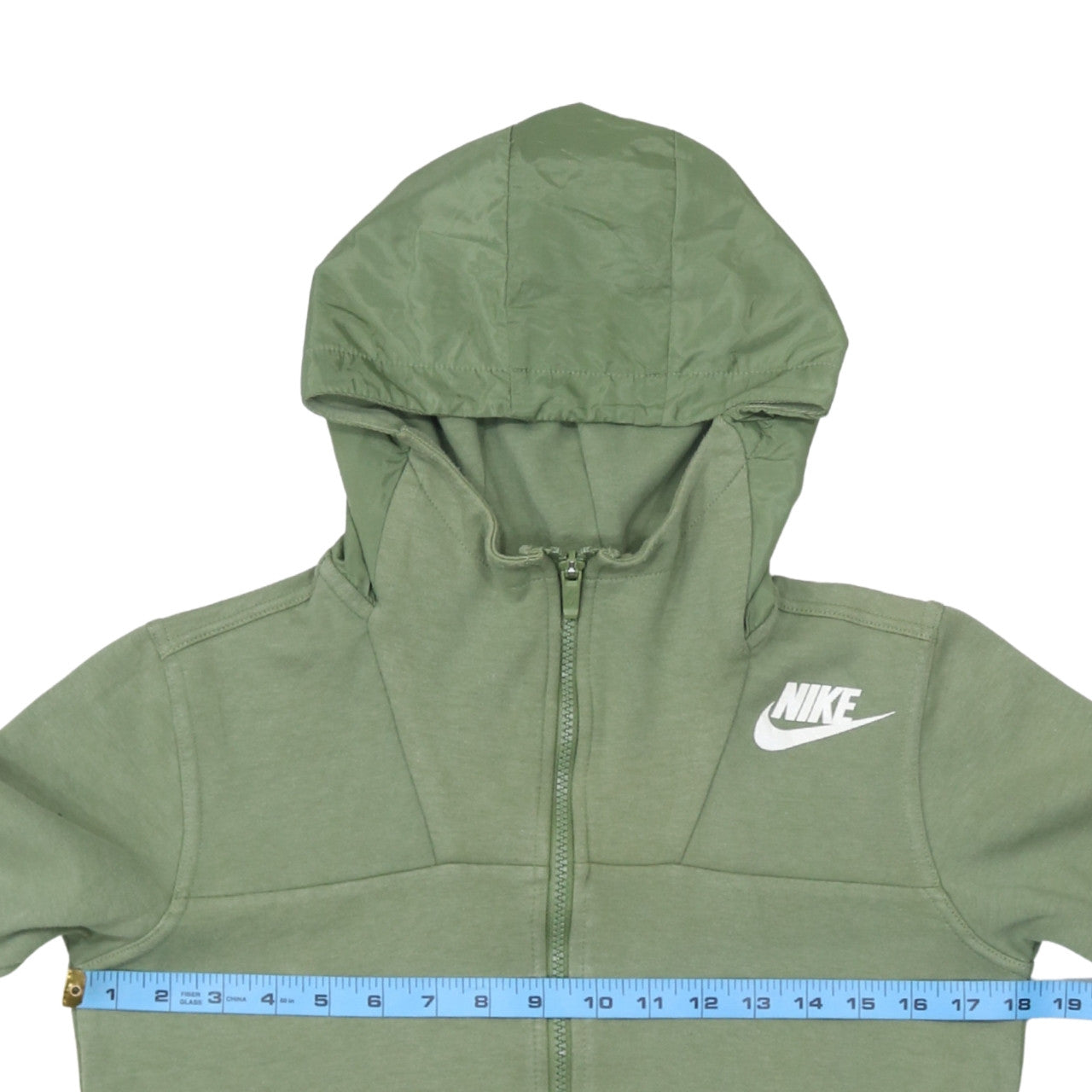 Nike Men's Green XS Full Zip Hoodie Lightweight Cotton Blend