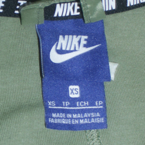 Nike Men's Green XS Full Zip Hoodie Lightweight Cotton Blend