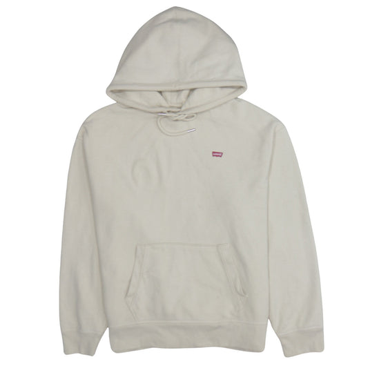 Levi's Men's Beige Pullover Hoodie L Regular Fit Logo Fleece