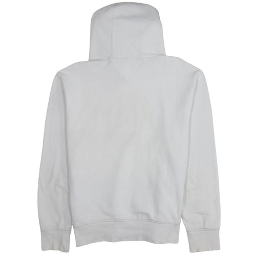 Tommy Hilfiger Men's White Pullover Hoodie L Regular Fit Cotton