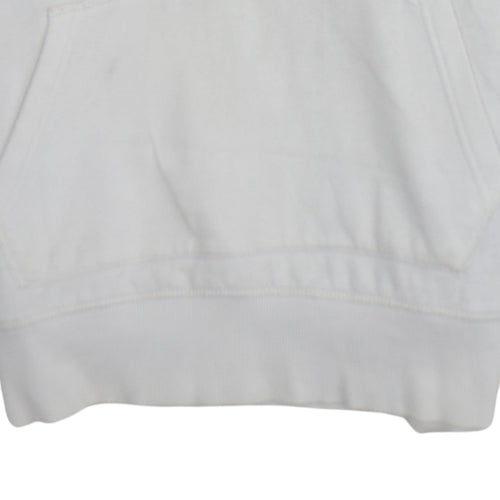 Tommy Hilfiger Men's White Pullover Hoodie L Regular Fit Cotton