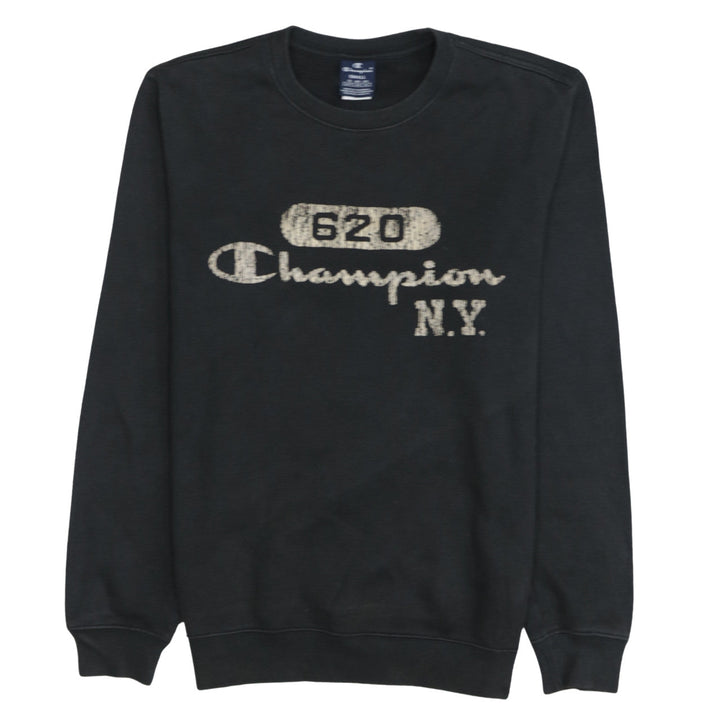 Champion Men’s Black Crew Neck Pullover Sweatshirt Small