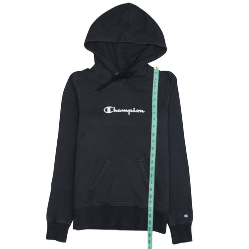 Champion Men's Black Pullover Hoodie Medium Embroidered Logo Sweatshirt