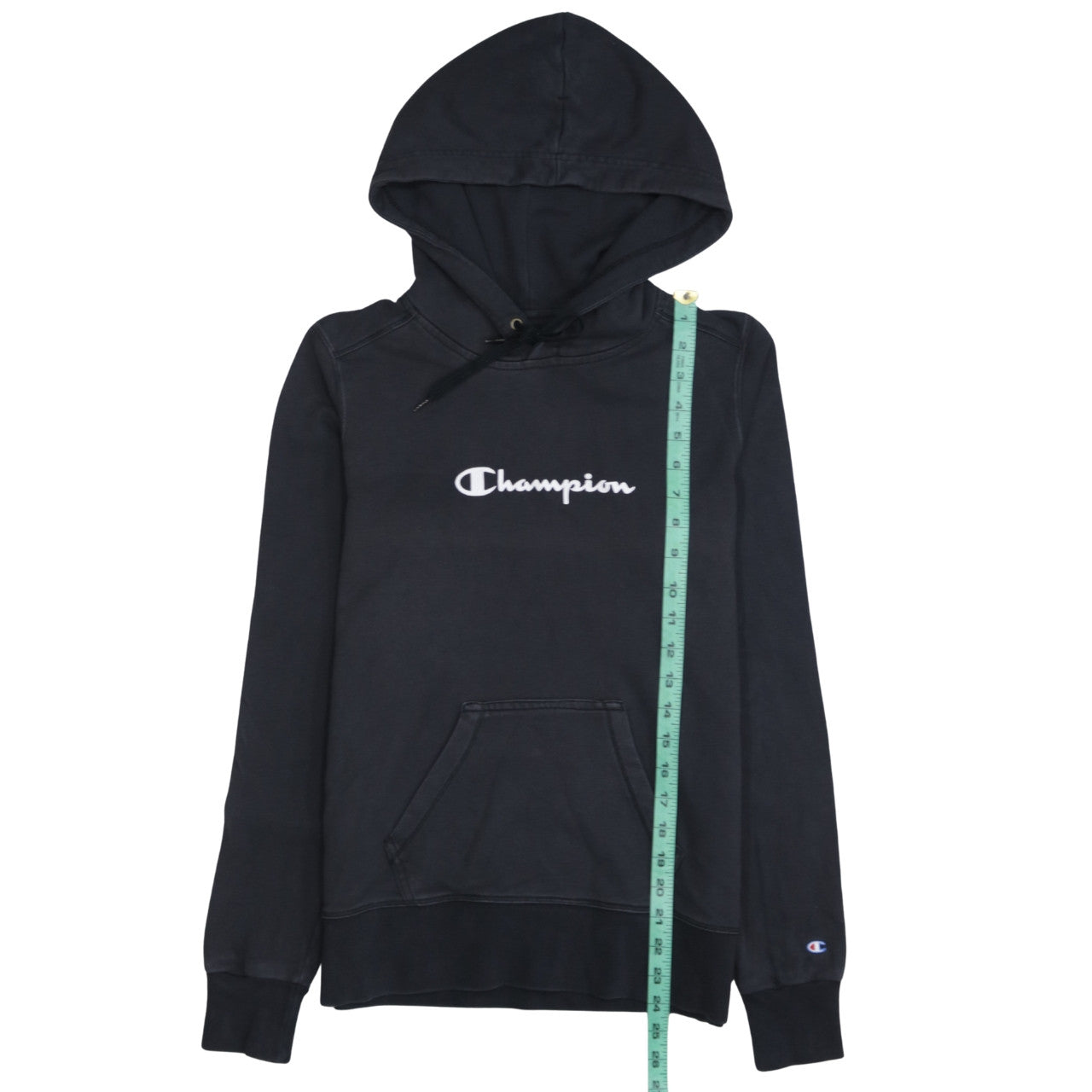 Champion Men's Black Pullover Hoodie Medium Embroidered Logo Sweatshirt