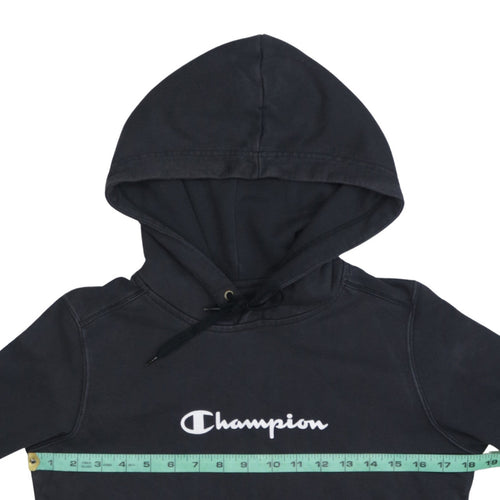 Champion Men's Black Pullover Hoodie Medium Embroidered Logo Sweatshirt