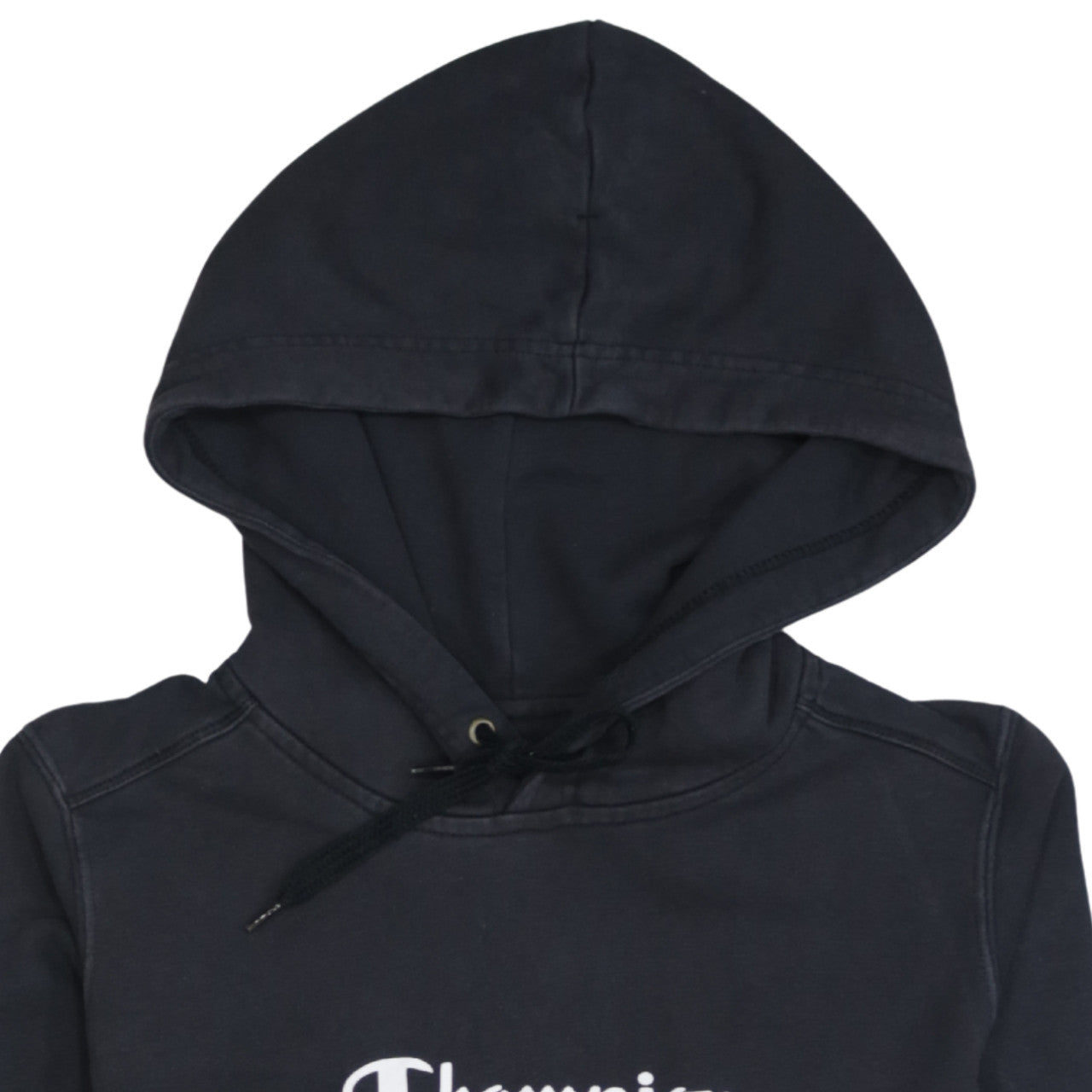 Champion Men's Black Pullover Hoodie Medium Embroidered Logo Sweatshirt