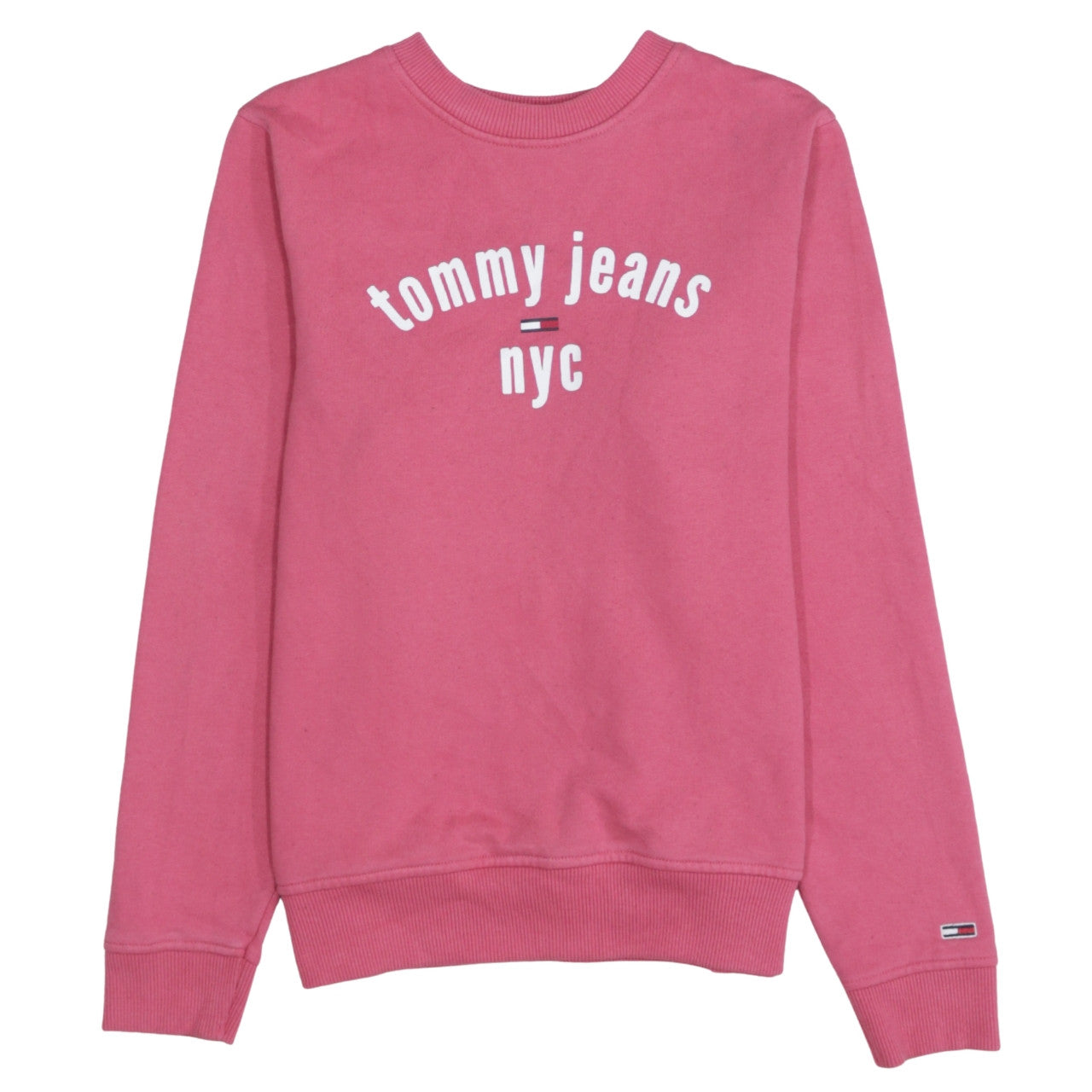 Tommy Jeans Women's Pink XS Pullover Sweatshirt NYC Logo