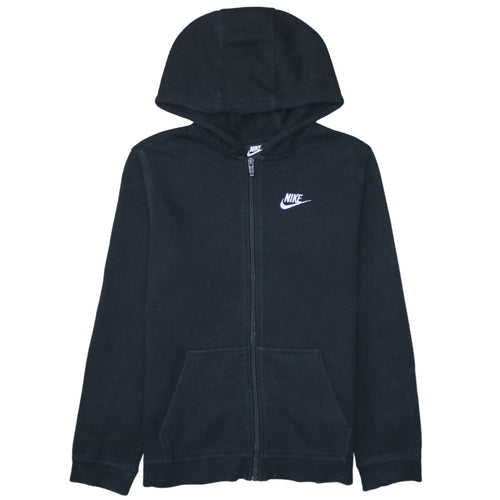 Nike Boys Black XL Full Zip Hoodie Sweatshirt Standard Fit Logo Detail