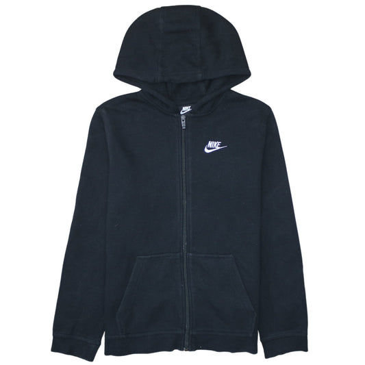 Nike Boys Black XL Full Zip Hoodie Sweatshirt Standard Fit Logo Detail