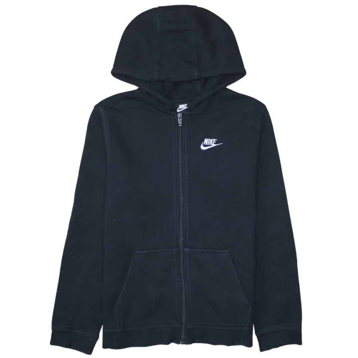 Nike Boys Black XL Full Zip Hoodie Sweatshirt Standard Fit Logo Detail