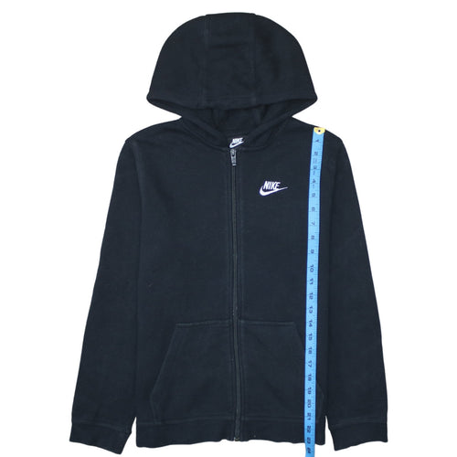 Nike Boys Black XL Full Zip Hoodie Sweatshirt Standard Fit Logo Detail