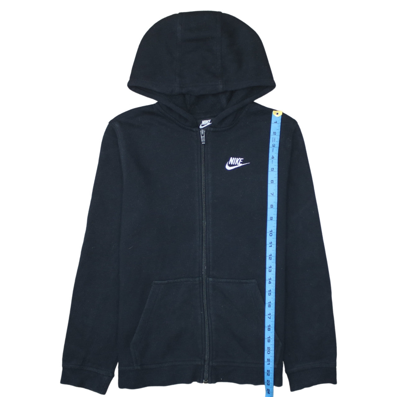 Nike Boys Black XL Full Zip Hoodie Sweatshirt Standard Fit Logo Detail