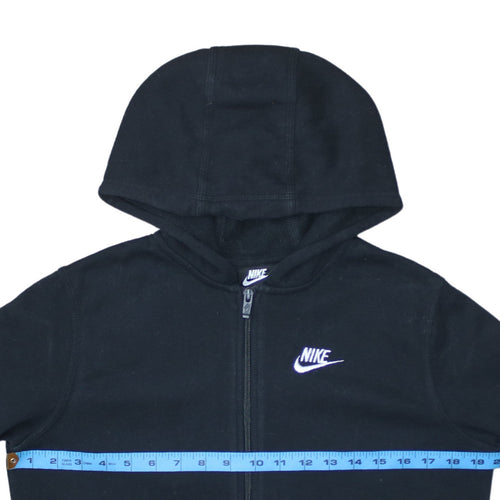 Nike Boys Black XL Full Zip Hoodie Sweatshirt Standard Fit Logo Detail