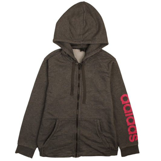 Adidas Women’s Grey Full Zip Hoodie XL 20-22 Logo Athletic Casual
