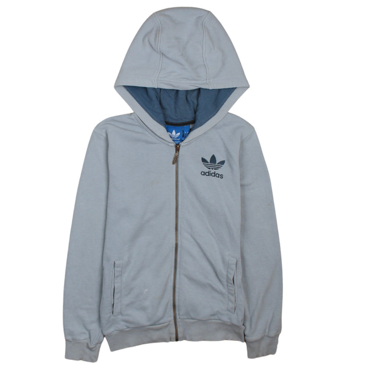 Adidas Men's Grey Full Zip Hoodie XS Logo Sportswear Sweatshirt