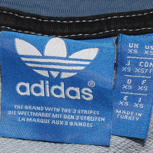 Adidas Men's Grey Full Zip Hoodie XS Logo Sportswear Sweatshirt