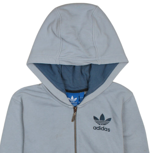 Adidas Men's Grey Full Zip Hoodie XS Logo Sportswear Sweatshirt