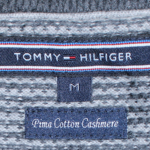 Tommy Hilfiger Men's Blue Cotton Cashmere Crew Neck Jumper M