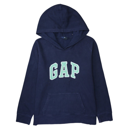 Gap Men's Blue XL Pullover Hoodie Graphic Logo Fleece Sweatshirt