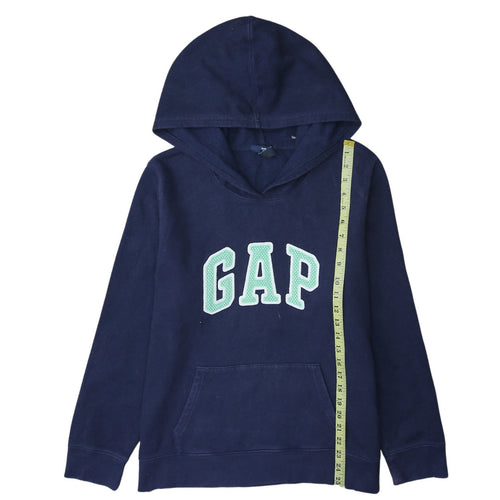 Gap Men's Blue XL Pullover Hoodie Graphic Logo Fleece Sweatshirt