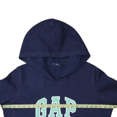 Gap Men's Blue XL Pullover Hoodie Graphic Logo Fleece Sweatshirt