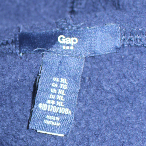 Gap Men's Blue XL Pullover Hoodie Graphic Logo Fleece Sweatshirt