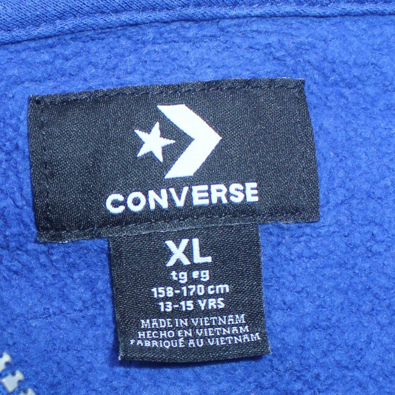 Converse Boys Blue Full Zip Hoodie XL 13-15 Years Cotton Blend Casual