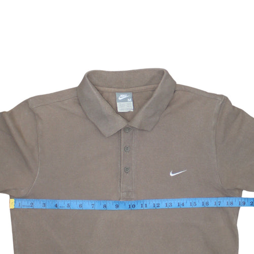 Nike Men's Brown Regular Fit Cotton Polo Shirt Size M