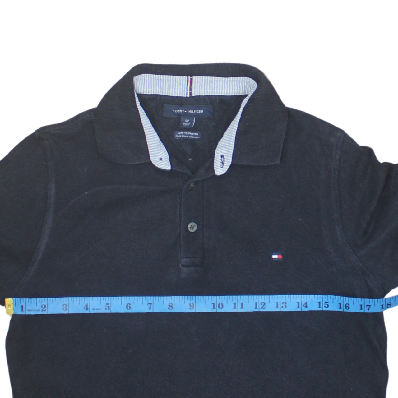 Tommy Hilfiger Men's Black Slim Fit Stretch Polo Shirt S